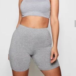 Gray jersey cycling shorts